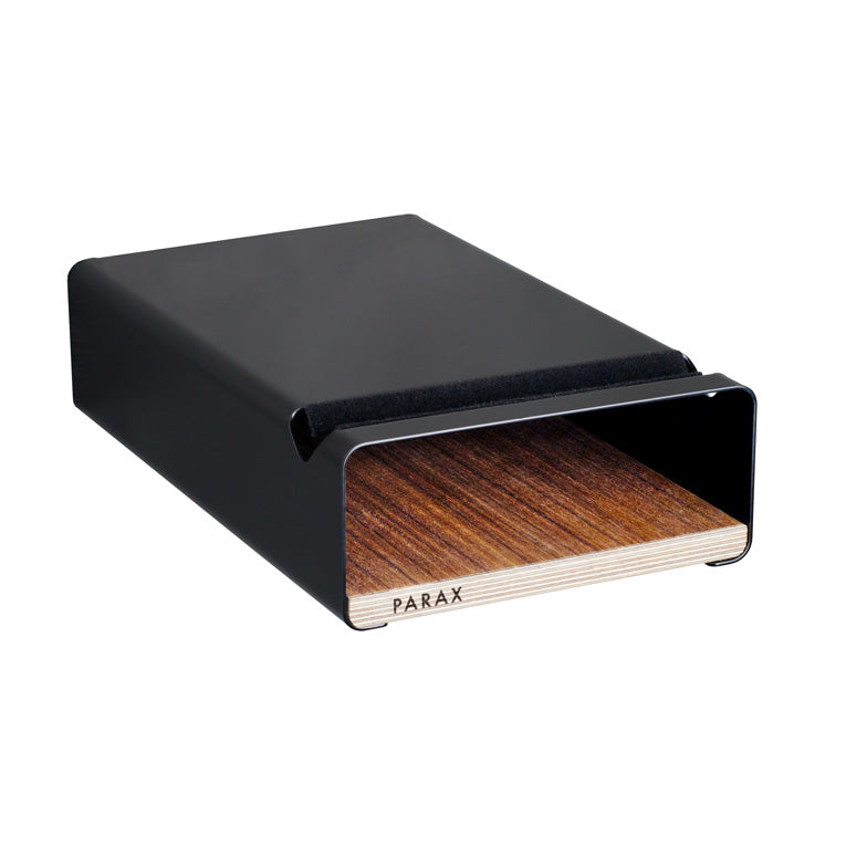 Fahrrad Wandhalterung S-RACK in schwarz mit Einlegebrett aus Walnuss